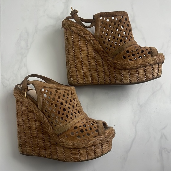 Authentic Prada Raffia Wedges | Size 36.5 EU / Size 6.5 US | Great Condition - Picture 4 of 7